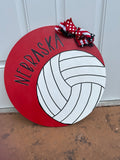 Nebraska Volleyball Door Sign w/bow