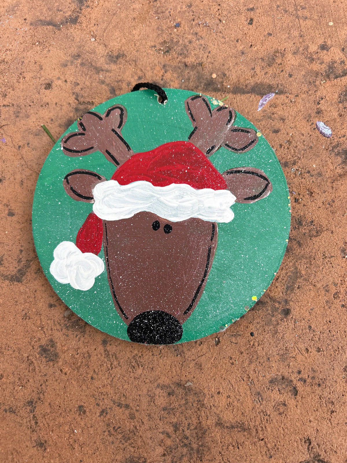 Small Round Christmas Glitter Signs