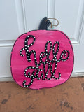 Pink Hello Fall Door Sign